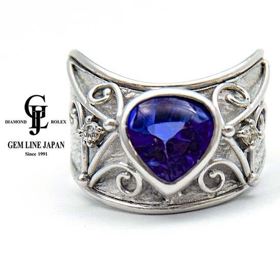 流行り の ブランド - 2024年おすすめのアイテム満載 GRJソーティング付き リング メンズ 2.92ct タンザナイト K18WG ゴールド