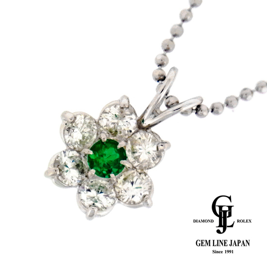 Pt900/850 ダイヤ0.7ct エメラルド入 ネックレス www.nickstellino.com