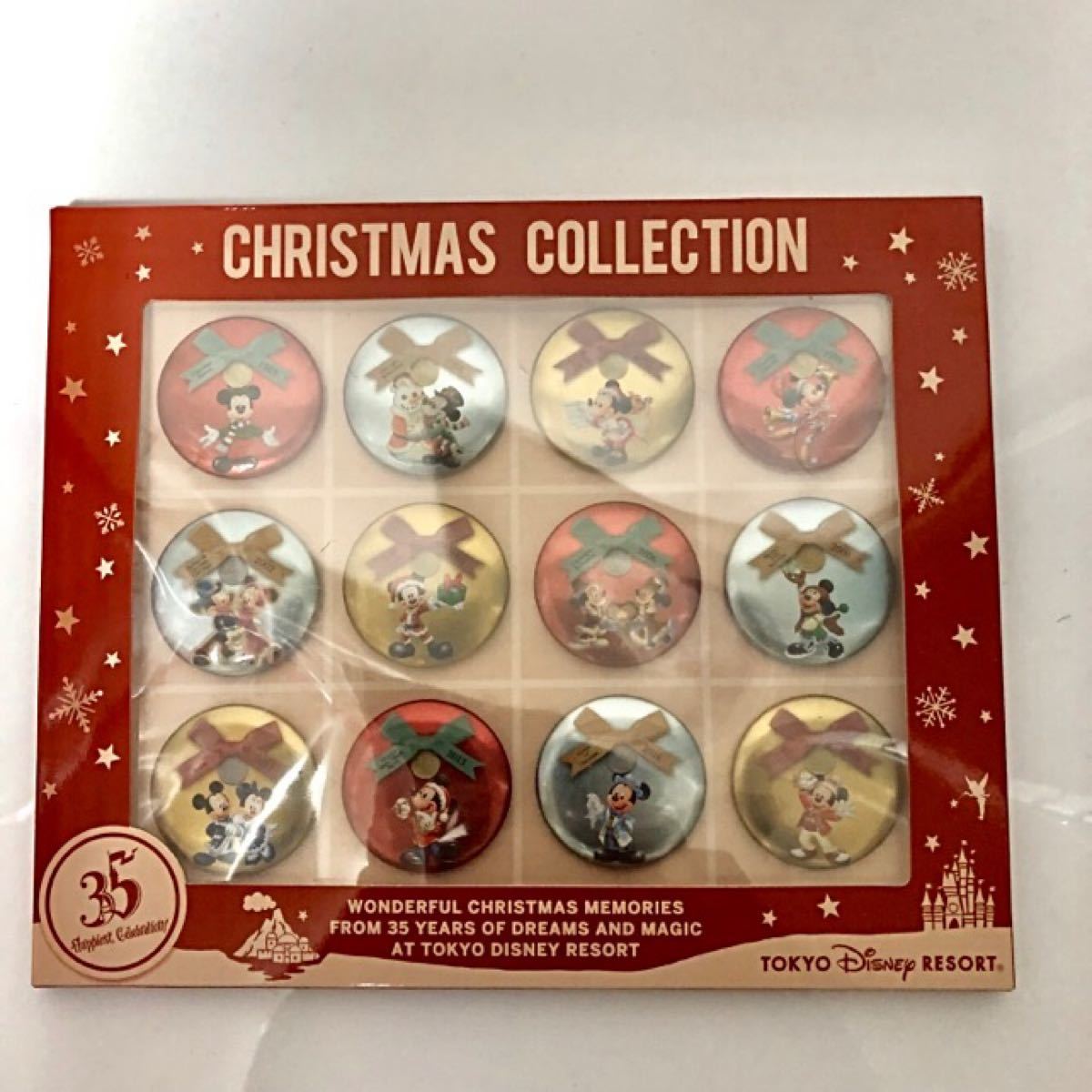 ディズニー 35周年クリスマスバージョン 缶バッジセット