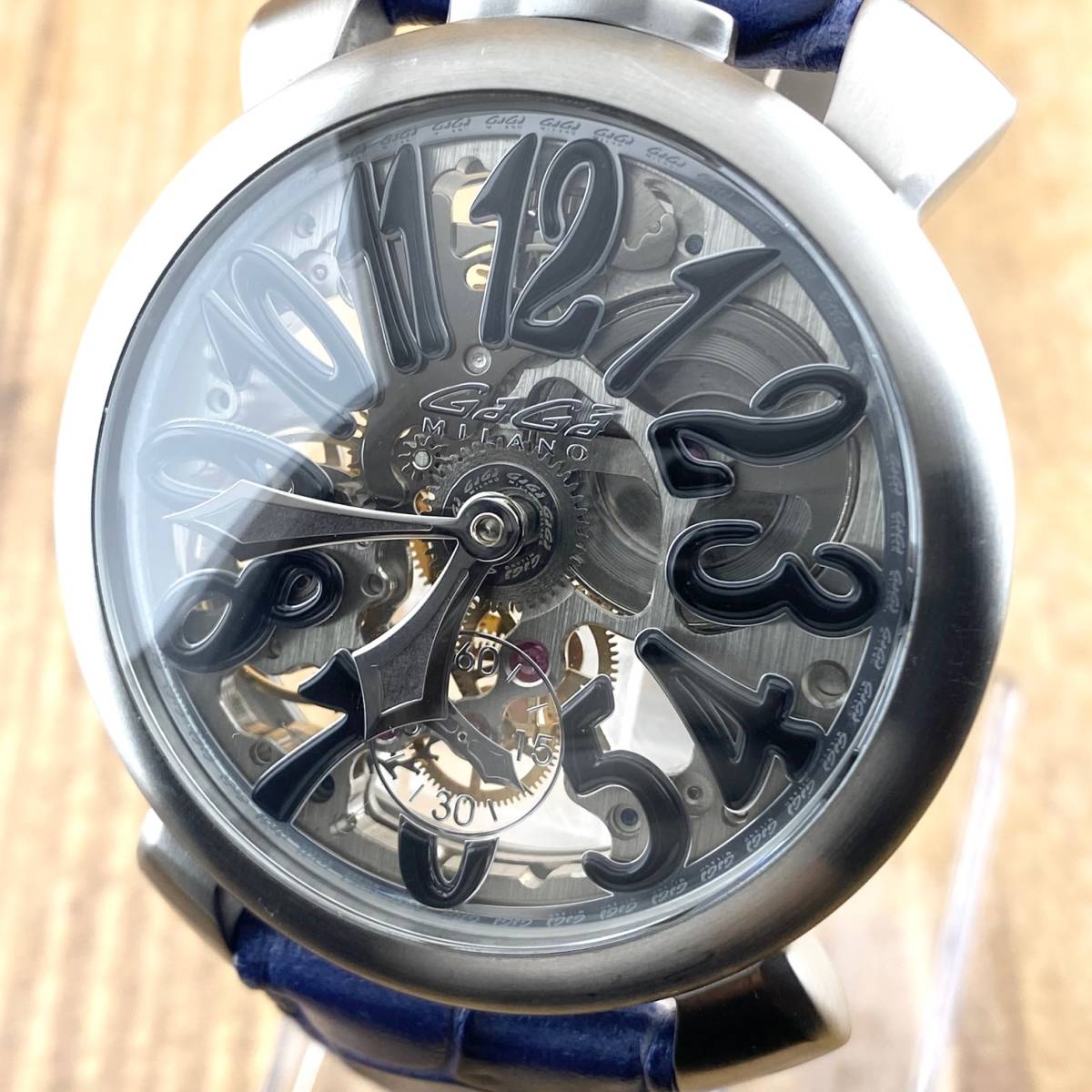 1円〜】GaGaMILANO ガガミラノ 腕時計 メンズ 手巻き スケルトン文字盤