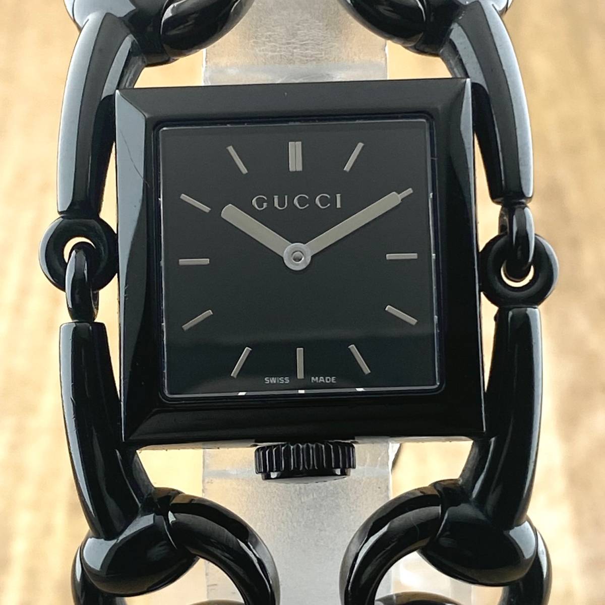 1円〜GUCCI グッチ 腕時計 メンズ .3 シニョーリア ブラック文字