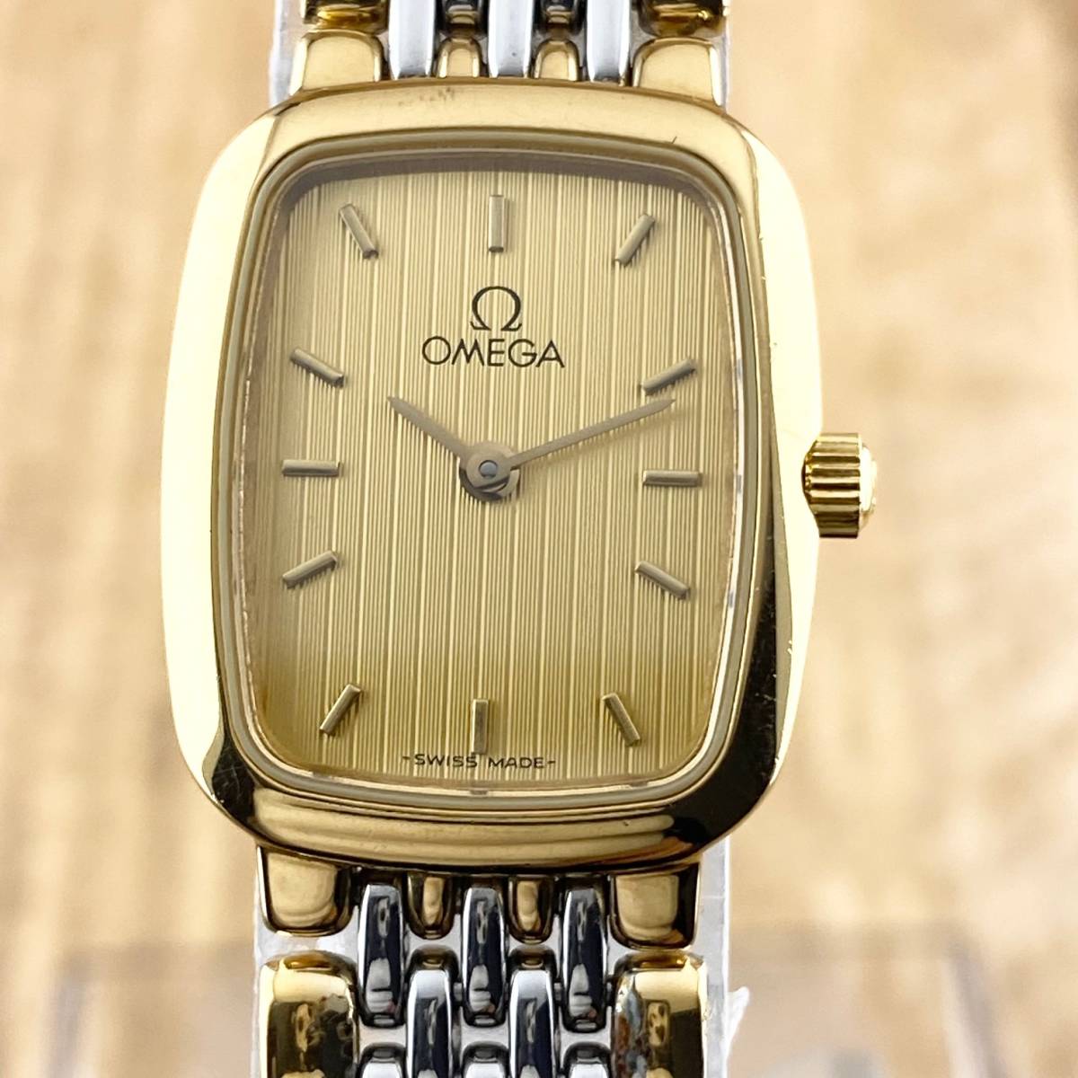 1円〜】OMEGA オメガ 腕時計 レディース DE VILE デビル ゴールド文字