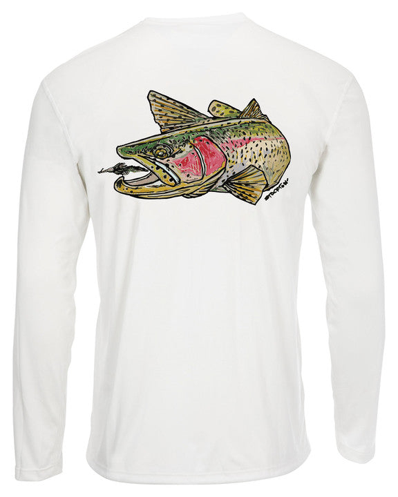 SIMMS Syms SOLAR TECH TEE LS RAINBOW TROUT WHITE US-M