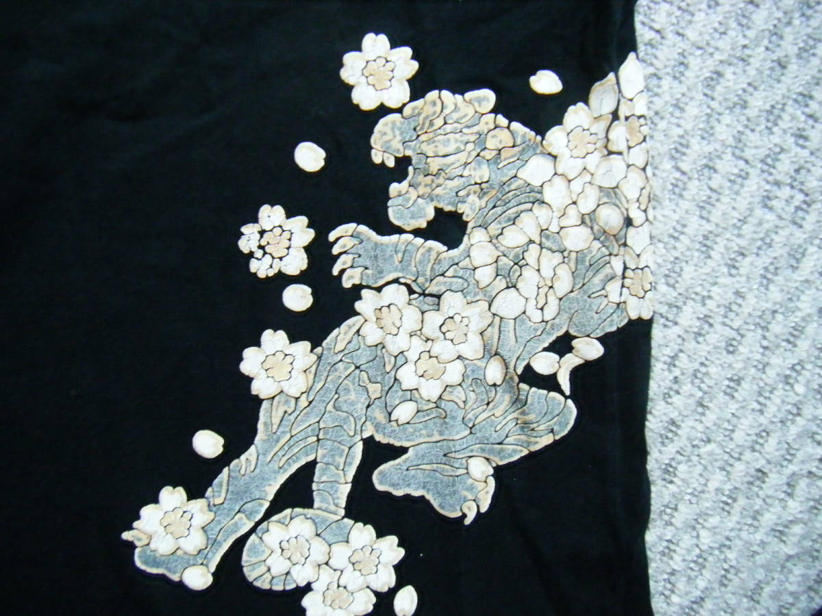 ☆むかしむかし 阪神タイガース 和柄プリントTシャツ 160サイズ ブラックの画像5