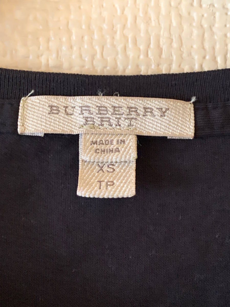 Burberry BRIT (バーバリー)　ワンポイント　刺繍　ブラック　Tシャツ　XS_画像3