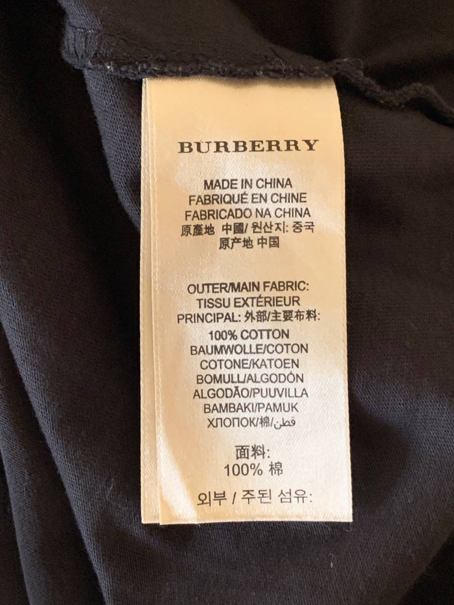 Burberry BRIT (バーバリー)　ワンポイント　刺繍　ブラック　Tシャツ　XS_画像4