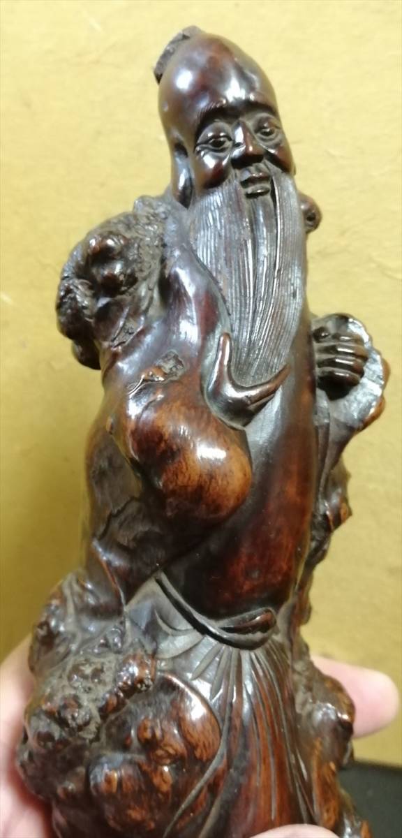 清代古木根彫人物彫置物仏像仙人中国美術木製木工芸竹製木彫仏像骨董品