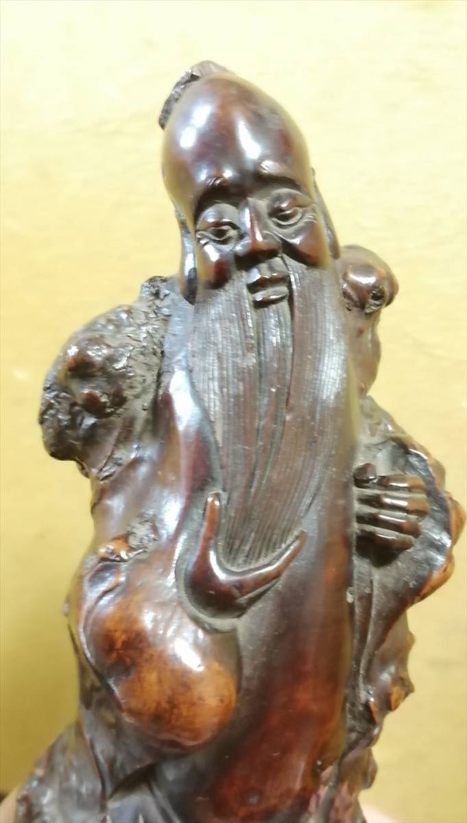 清代古木根彫人物彫置物仏像仙人中国美術木製木工芸竹製木彫仏像骨董品