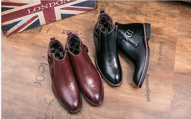 * new goods * men's TL00406-24.0cm/38 short boots side fastener black (2 color ) long-legged effect 