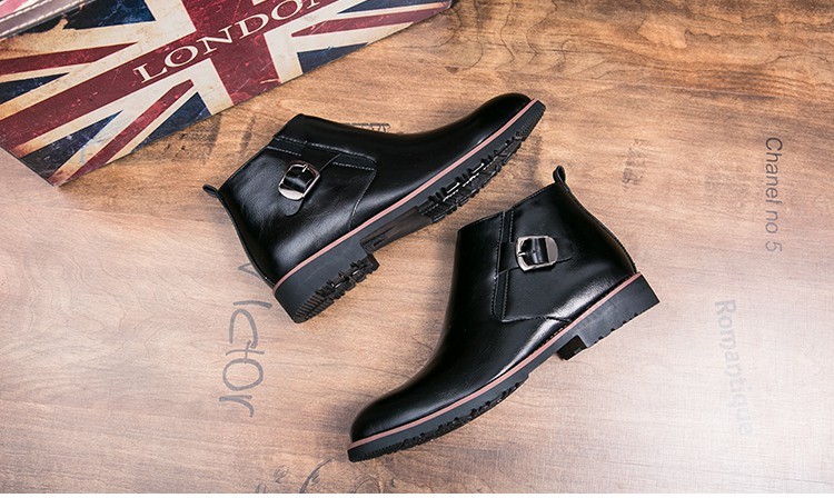 * new goods * men's TL00406-24.0cm/38 short boots side fastener black (2 color ) long-legged effect 