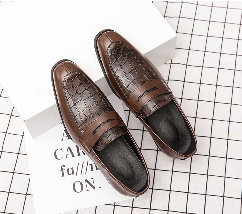 *NEW* men's TL00369-24.5cm/39 business shoes check pattern Loafer dark brown (5 color ) classical UK manner England manner 