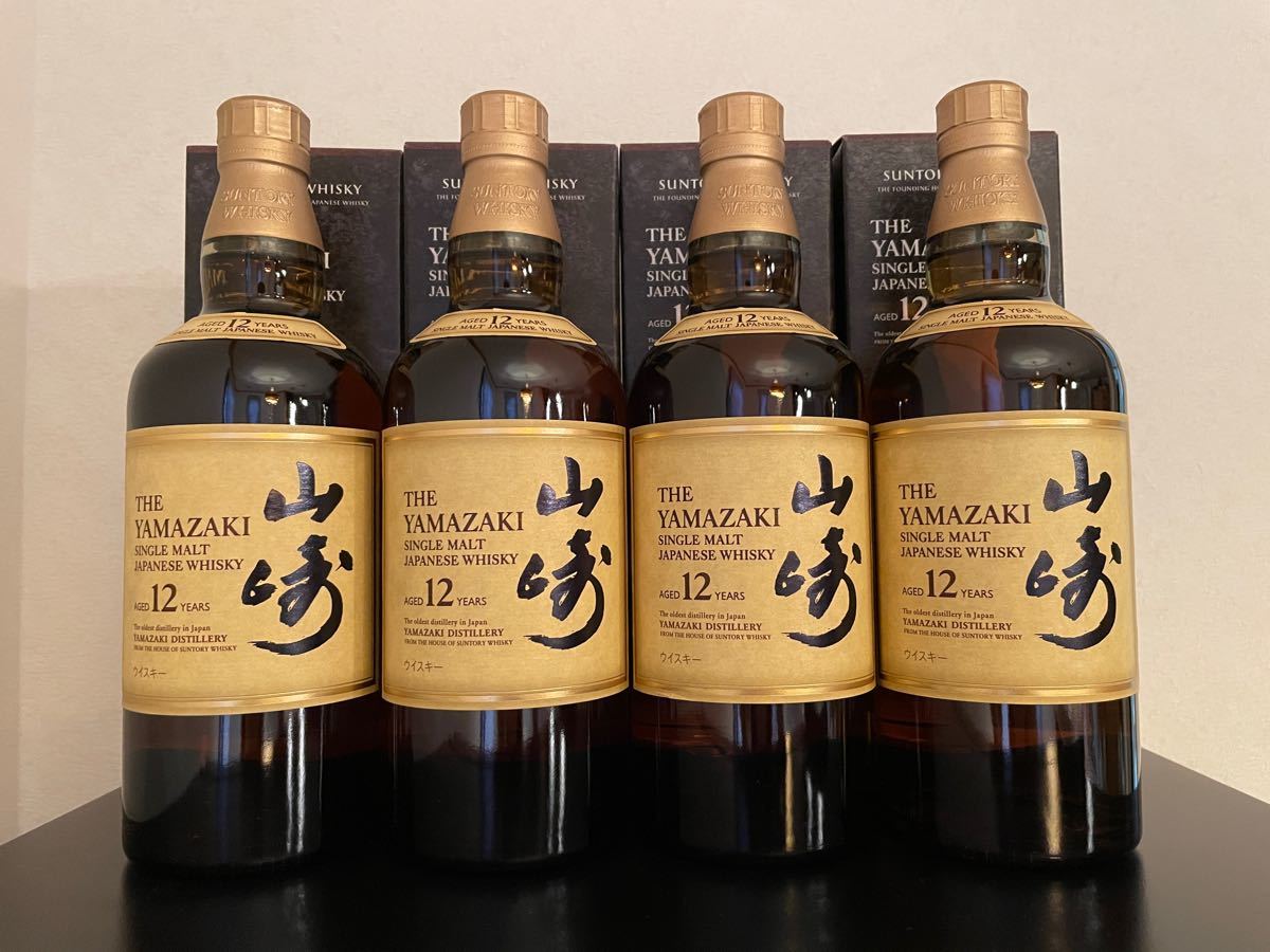 サントリー 山崎12年 シングルモルト ウィスキー 700ml 箱付き 4本