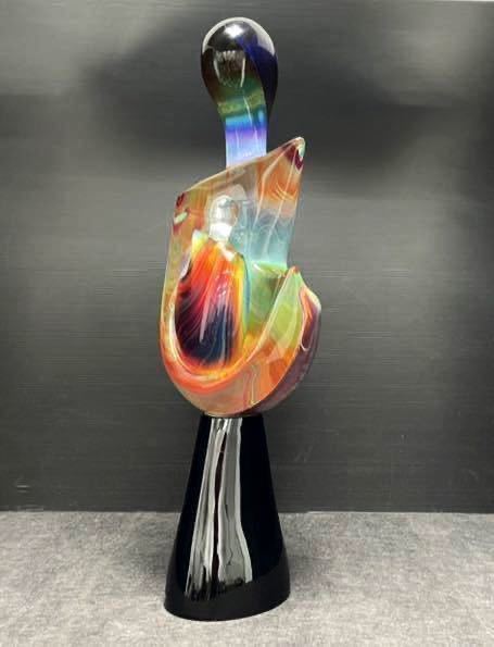 (ハs-1)超希少 美しい ムラーノ ガラス イタリア Loredano Rosin ロレダーノロシン ベネチアンガラス 高級 置物 インテリア H72cm 重量23kg