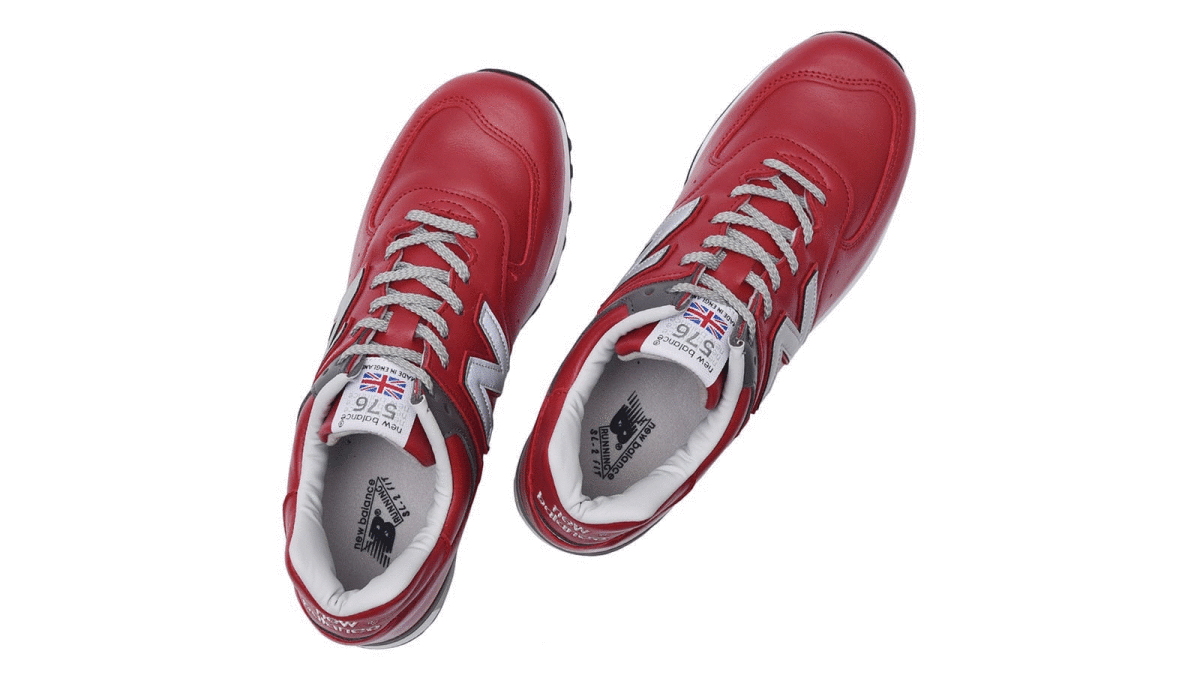 国内正規品 UK製 New Balance M576RED レッド×グレー US9.5D 27.5cm 限定 イギリス英国製 NB スニーカー Made In England 赤 オールレザー_画像10