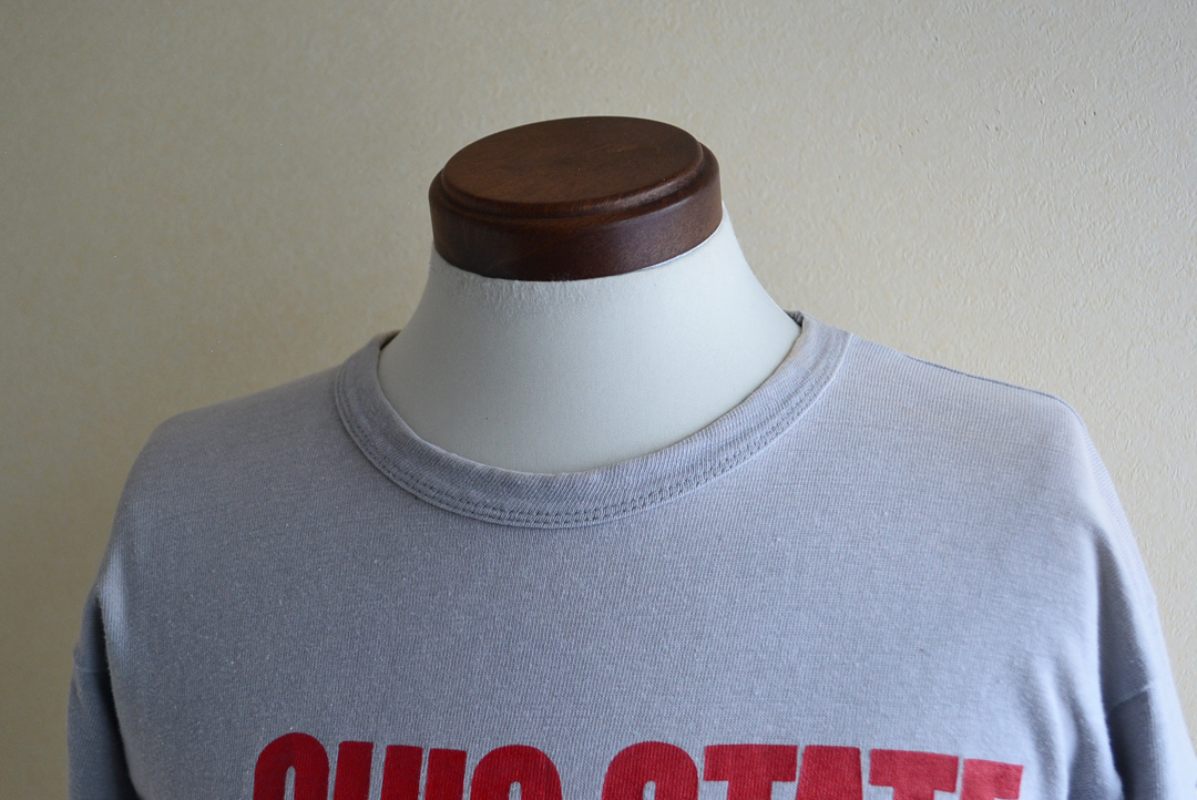 70s Champion WIN フットボールTシャツ OHIO STATE 表記L 後期 バータグ グレー MADE IN USA ビンテージ チャンピオン 古着_画像6