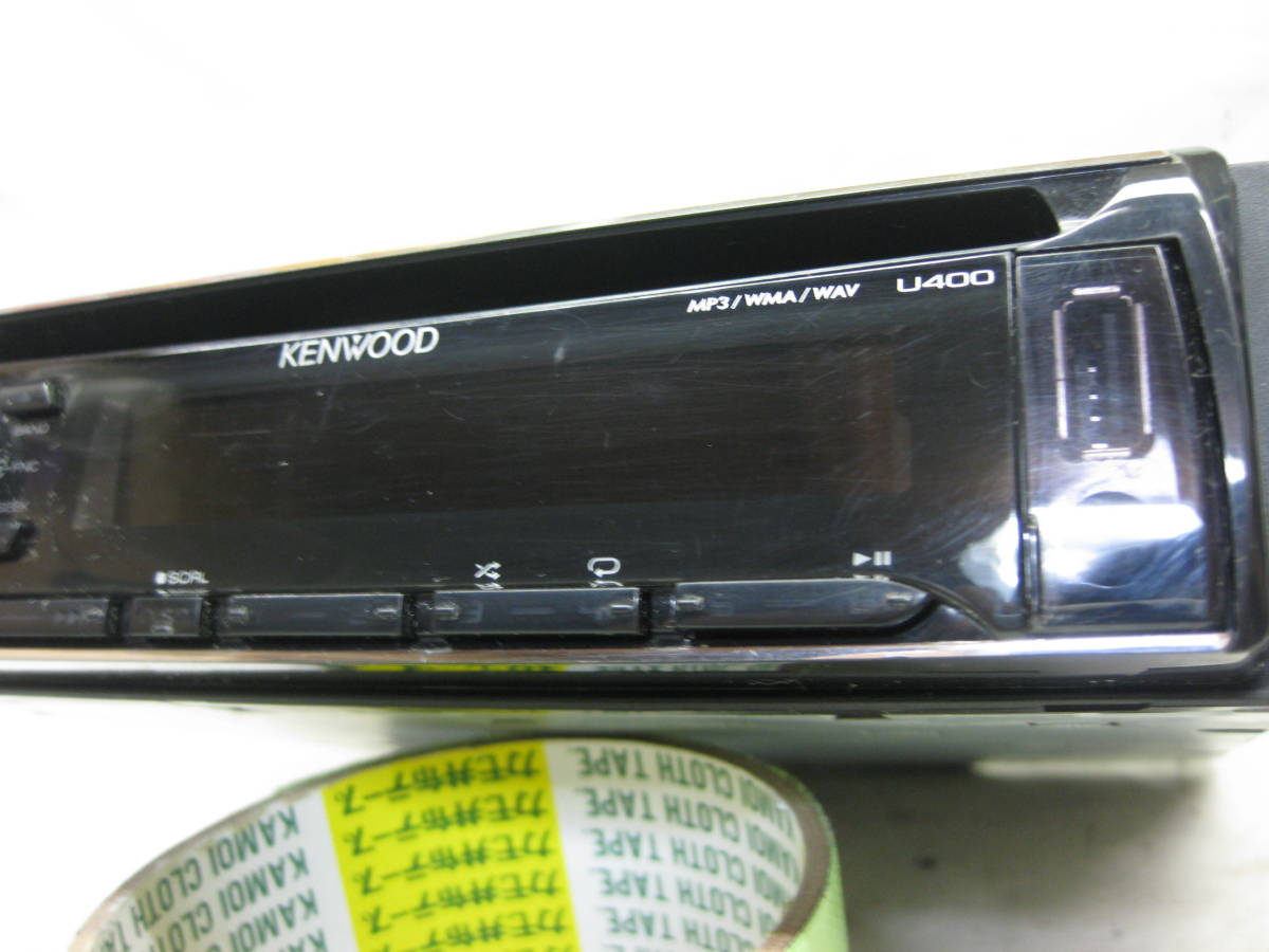 R-1608 KENWOOD ケンウッド U400 MP3 ipod フロント USB AUX 1Dサイズ CDデッキ 補償付きの画像3
