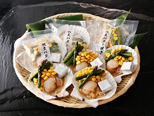  Hokkaido production .. butter roasting 7 sack set ( Hokkaido production one-side . scallop * asparagus * corn ) barbecue optimum ( free shipping )