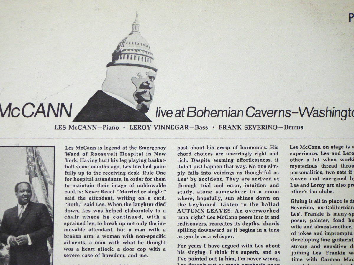 米国盤 LES McCANN LIVE AT BOHEMIAN CAVERNS WASHINGTON D.C. LIMELIGHT LM-82046 MONO MADE IN USA_画像10