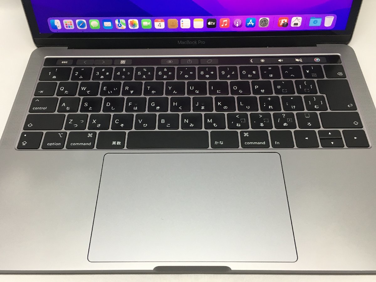 1円スタート！！ MacBook Pro A1989 (13-inch, 2018, Four Thunderbolt 3 ports) スペースグレイ [Nmc]_キーにテカリ