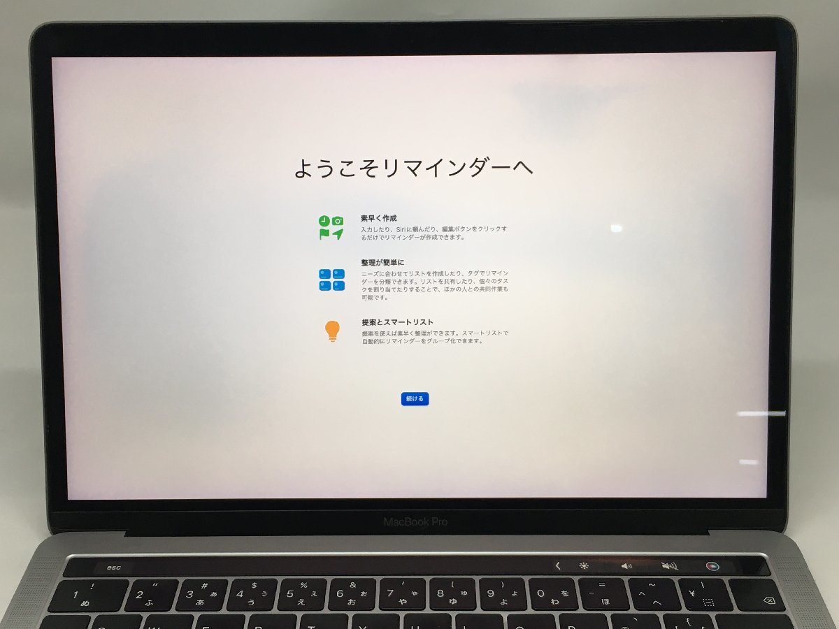 1円スタート！！ MacBook Pro A1989 (13-inch, 2018, Four Thunderbolt 3 ports) スペースグレイ [Nmc]_液晶の色ムラ