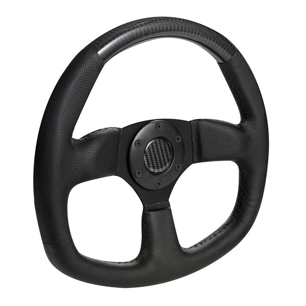  new goods unused genuine article carbon leather steering whee D Shape 330mm Momo pitch steering wheel 