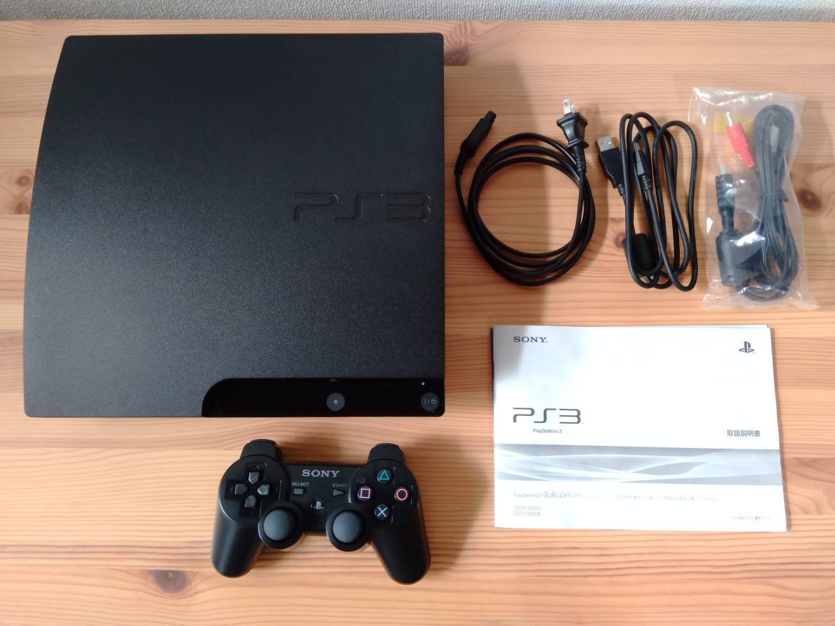 PS3 本体 CECH-3000A (160GB) チャコール・ブラック 箱・説明書付 初期