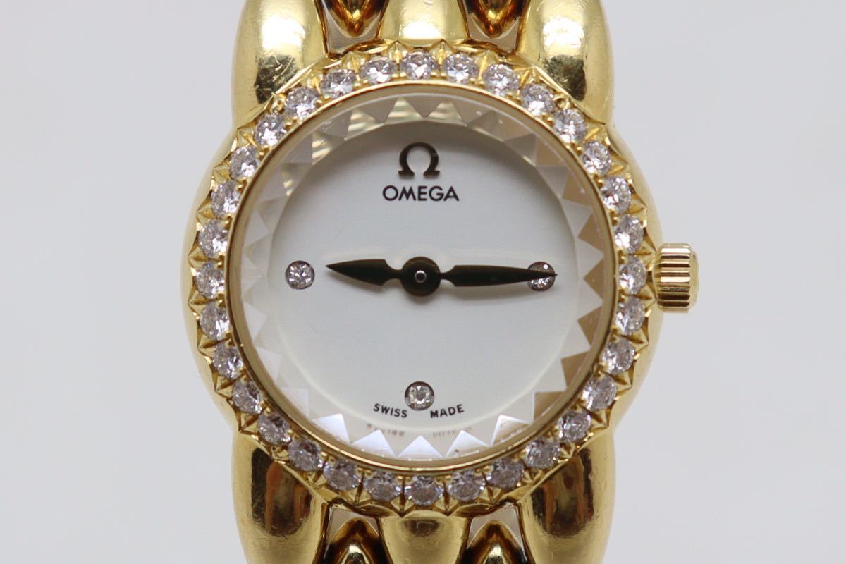 オメガ/OMEGA/サフェット/SAPPHETTE/K18YG/750/ダイヤベゼル/3Pダイヤ