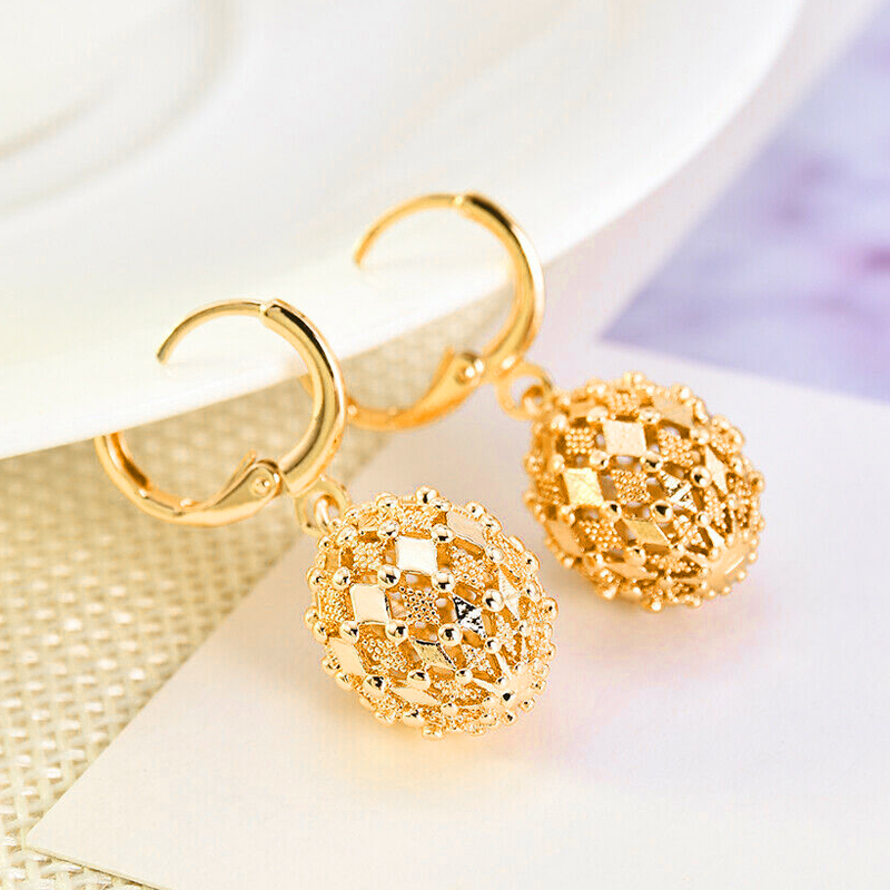 愛のイヤリングじょせー女性のかね金のアクセサリーほんもの本物の24k