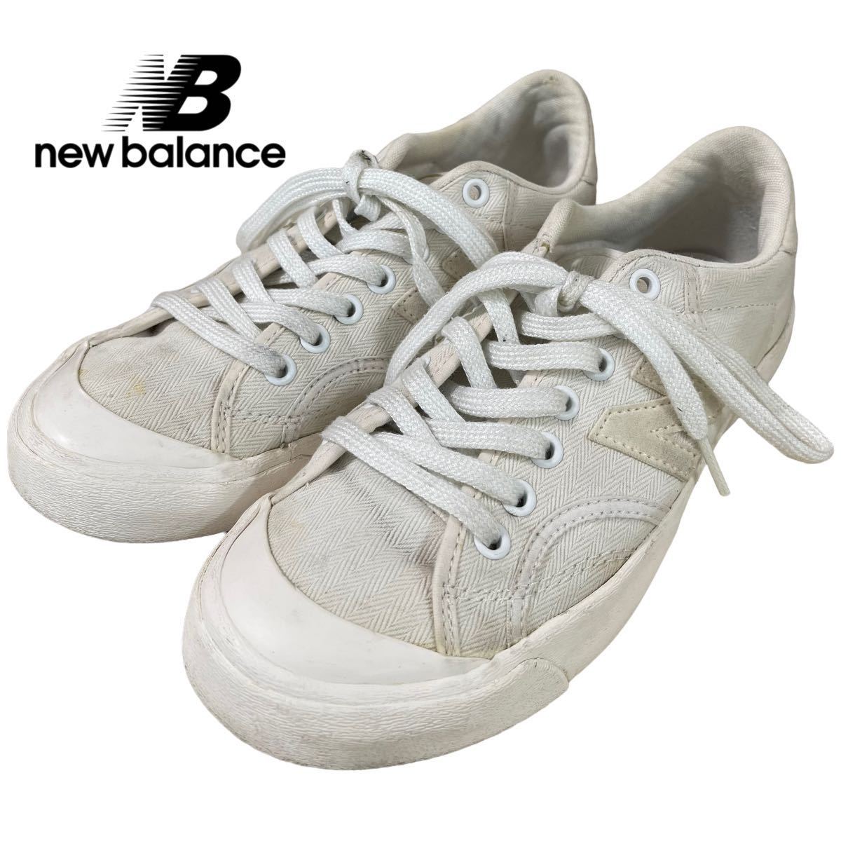 b429 New Balance ニューバランス ホワイト レディース メジャー採寸23.5㎝ ローカット シューズ 靴 くつ ファッション 服飾_画像1