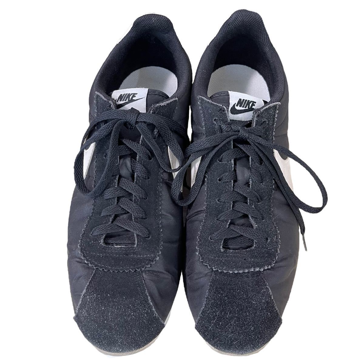 b516 NIKE CLASSIC CORTEZ NYLON ナイキ クラシックコルテッツ ナイロン スニーカー ブラック メンズ メジャー採寸29㎝ シューズ 靴 くつ_画像2