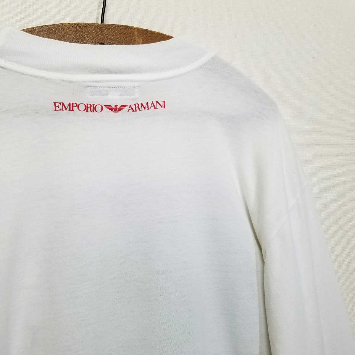 80s 90s 伊製 emporio armani フォトプリント 長袖 Tシャツ メンズL