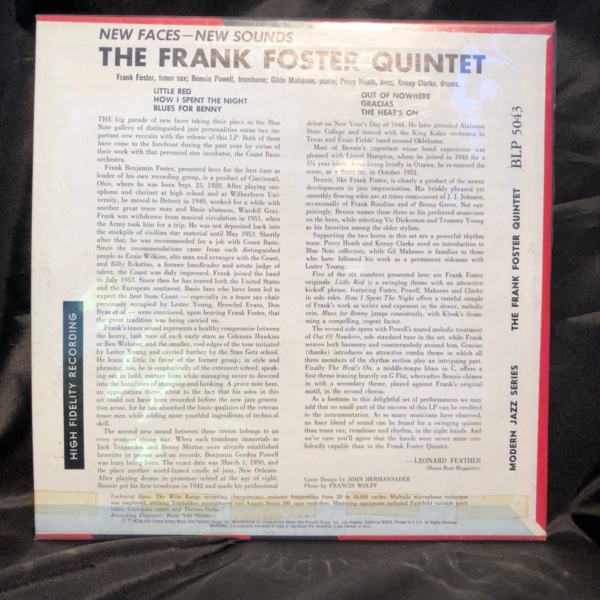 The Frank Foster Quintet New Faces / New Sounds: Here Comes Frank Foster 10inch Blue Note_画像2