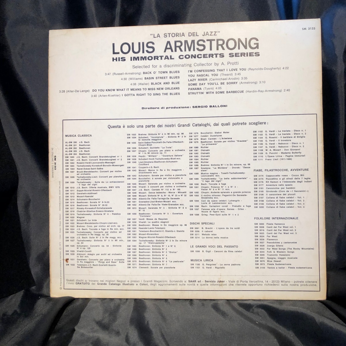 Louis Armstrong / His Immortal Concerts Series LP Joker_画像2