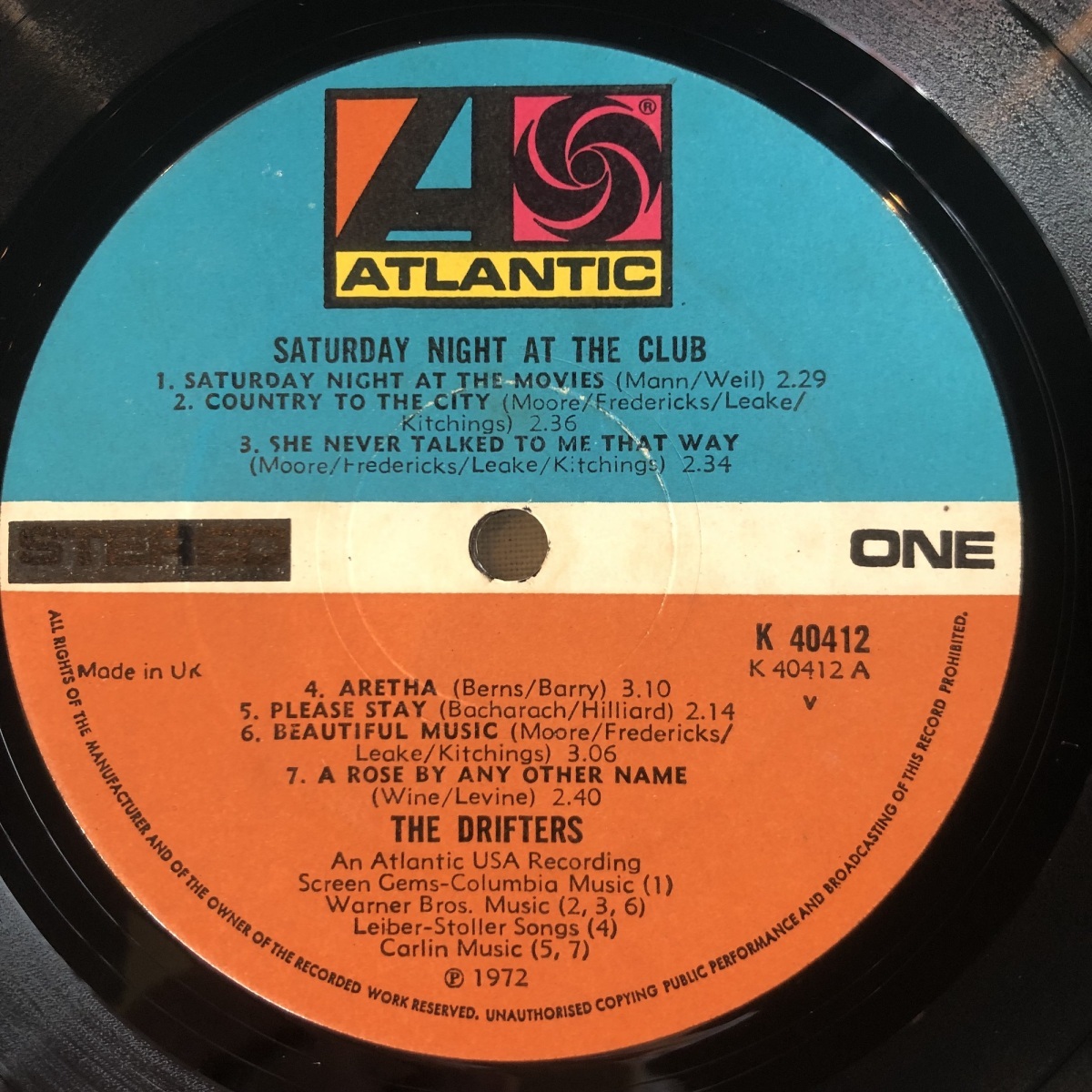 The Drifters / Saturday Night At The Club LP Atlantic_画像3