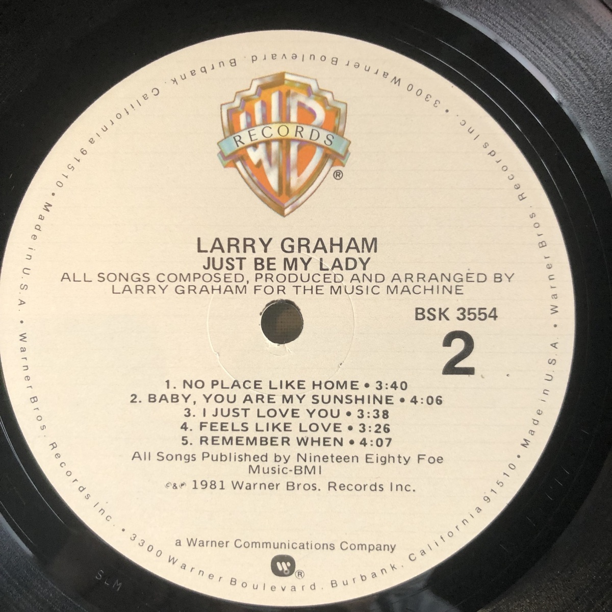 Larry Graham / Just Be My Lady LP Warner Bros. Records_画像5