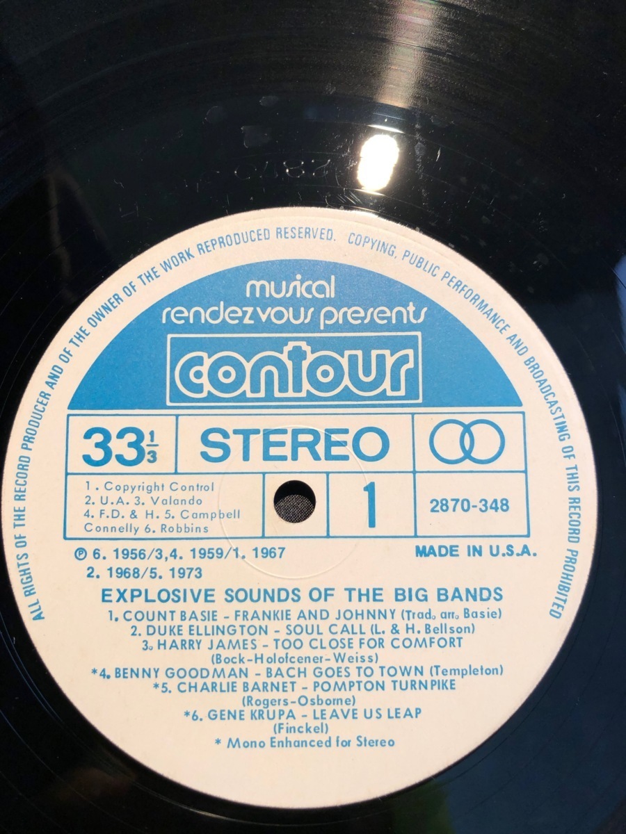 EXPLOSIVE SOUNDS OF THE BIG BANDS LP CONTOUR RECORDS_画像3