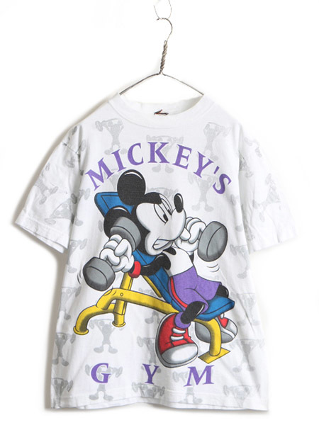 大判プリント！ ミッキーマウス (Mickey Mouse) 90年代Tシャツ-