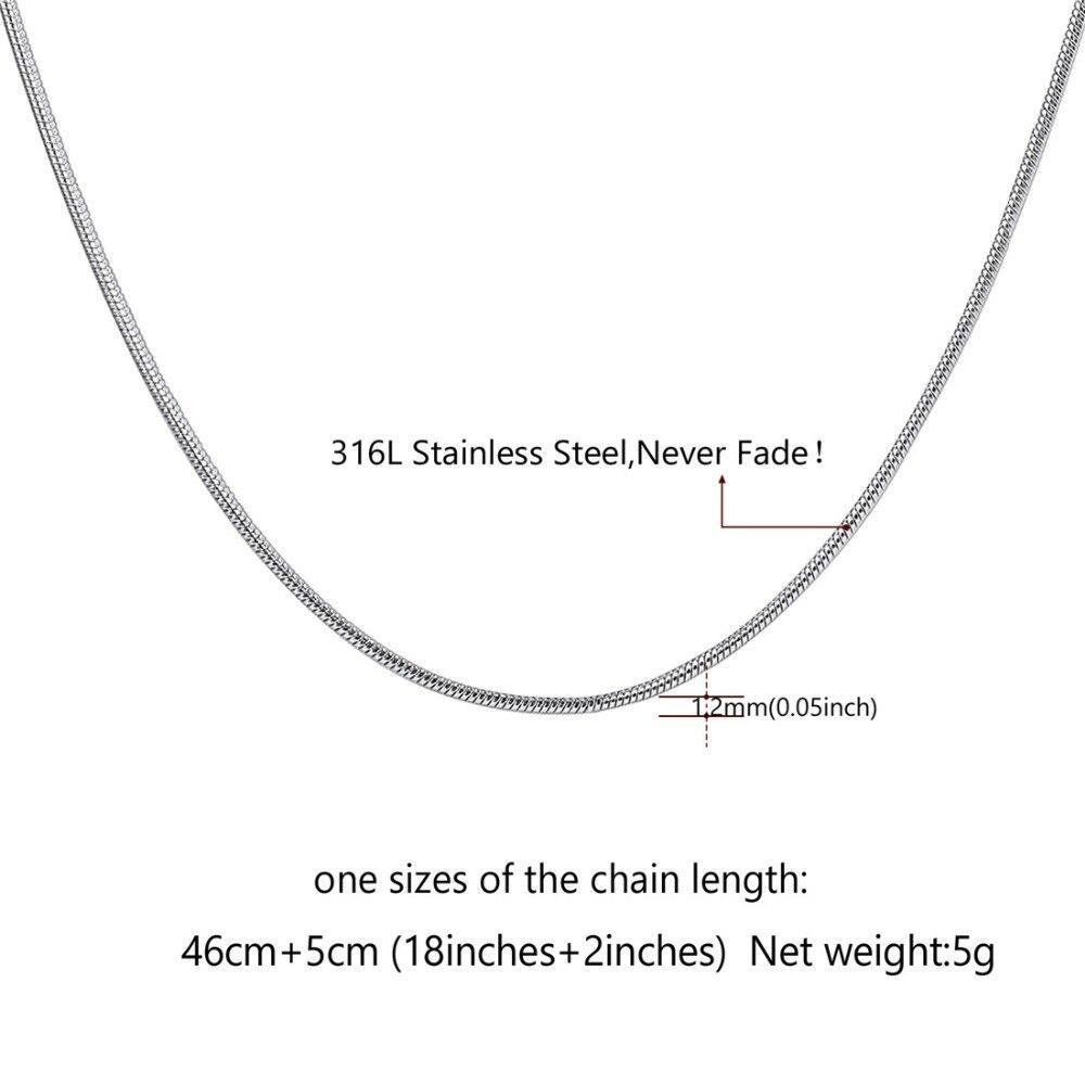 U7 ヘビチェーン 1.2 ミリメートル 18 インチゴールド/黒メッキステンレス鋼チェーン男性/女性ネックレスパンクジュエリーギフト卸売 N112_画像4