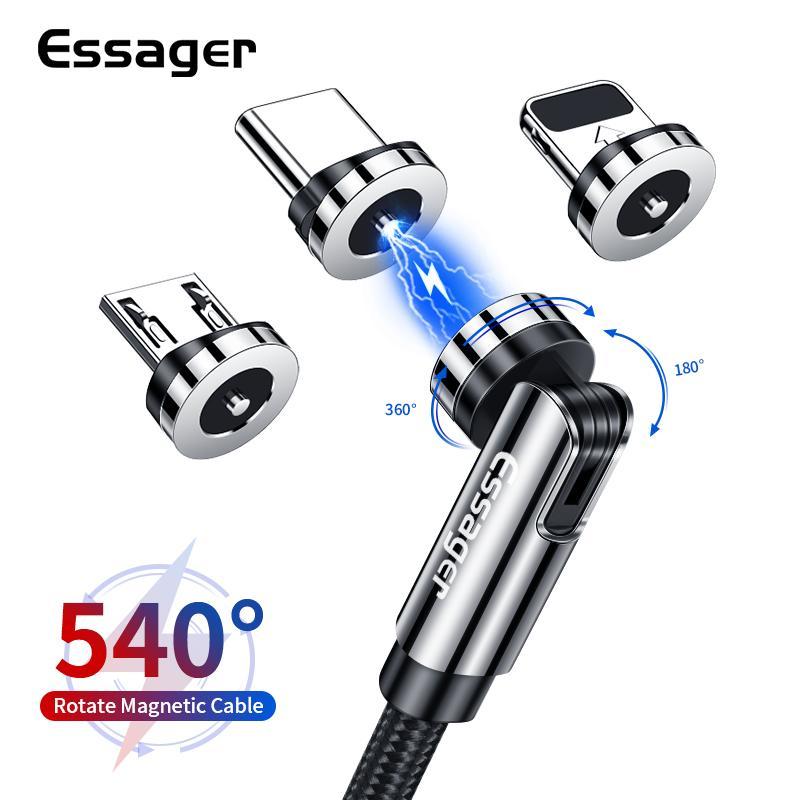 Essager 540 回転させて磁気ケーブル高速充電マグネット充電器マイクロusbタイプcケーブル携帯電話用iphone xiaomi_画像1
