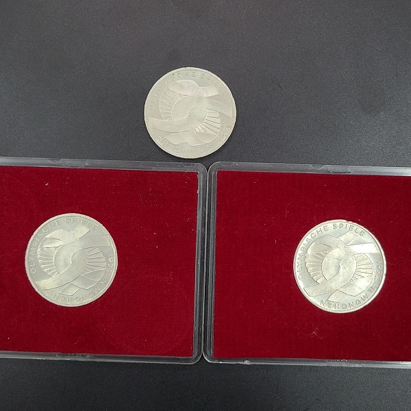 銀貨3枚セット 1972年 ミュンヘンオリンピック記念 10マルク 銀貨 ドイツ 記念コイン_画像2