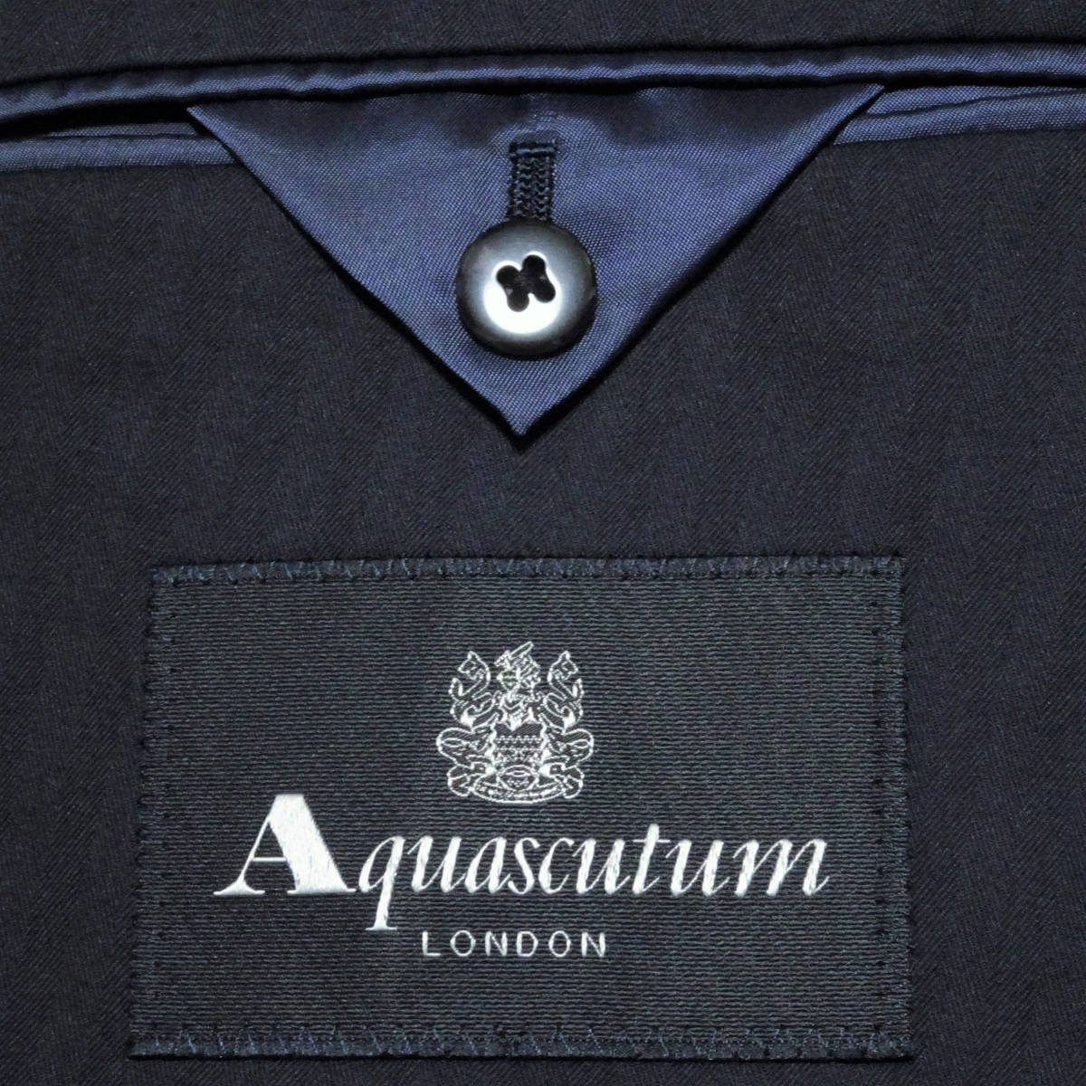 ◆Aquascutum/アクアスキュータム◆段返り3B ヘリンボーン コットンジャケット【AB7】9.3万