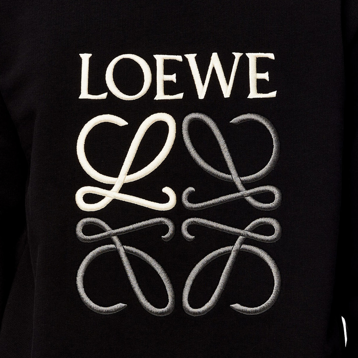 宅配便配送 ロエベLOEWE スウェットトレーナーロゴ 黒 ブラック