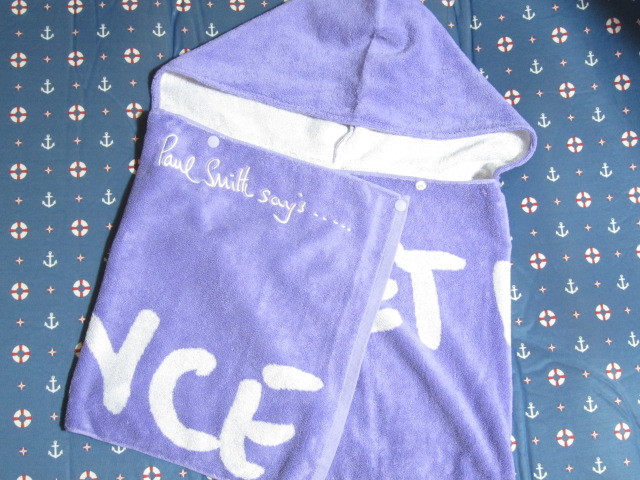 ◇ポールスミス Paul Smith 紫色 ポンチョ タオル◇パープル◇フード 付き タオル バスタオル スイミング