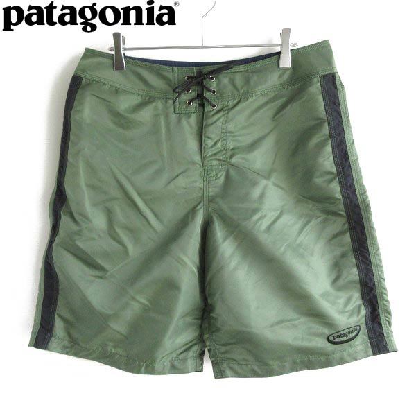 1999年製 patagonia パタゴニア ナイロン サテン スイム ショーツ 緑系 W33 ショートパンツ 90s 水着 短パン D146-25-0046