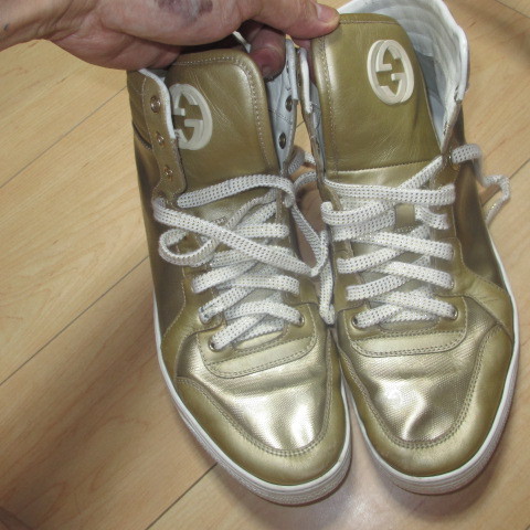 激レア GUCCI ハイカットスニーカー GOLD GG柄 | sweatreno.com