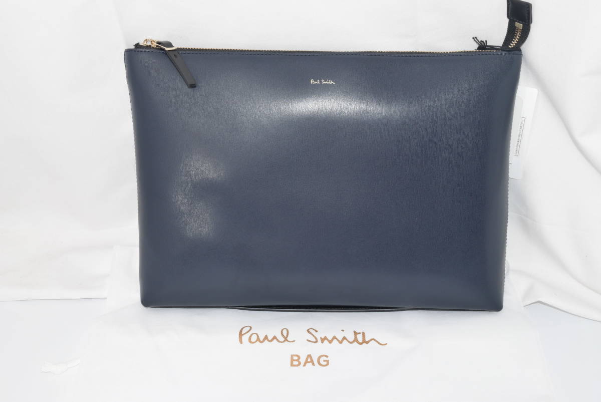 新品☆Paul Smith シティエンボス 2WAYクラッチ バック☆ネイビー