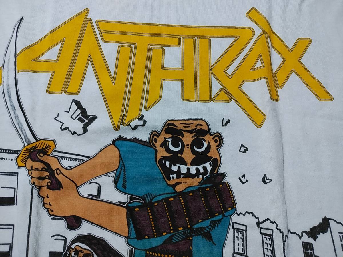 ANTHRAX T-shirt fistful of anthrax white XL Anne slacks / metallica megadeth pantera slayer exodus testament s.o.d.