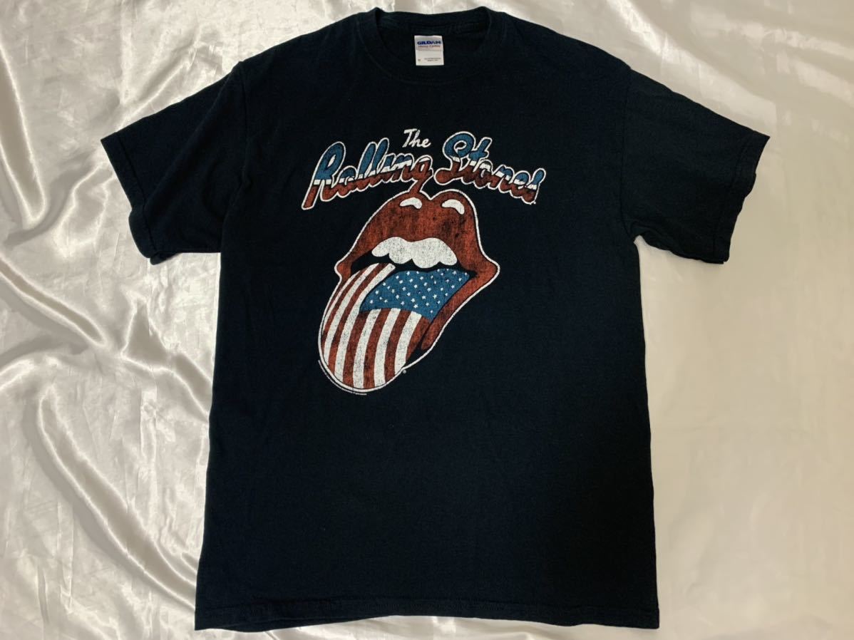 【送料無料 値下げ交渉歓迎】ローリングストーンズ RollingStones TOUROFAMERICA78 ビンテージ調 半袖Tシャツ ブラック 古着 黒 UK バンド_画像1