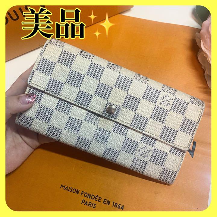 ルイヴィトン ダミエ アズール ポルトフォイユサラ 白 長財布 kanfa720.com