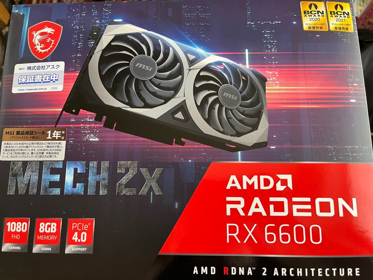 新品未使用　MSI Radeon RX 6600 MECH 2X 8G グラフィックスボード VD7871